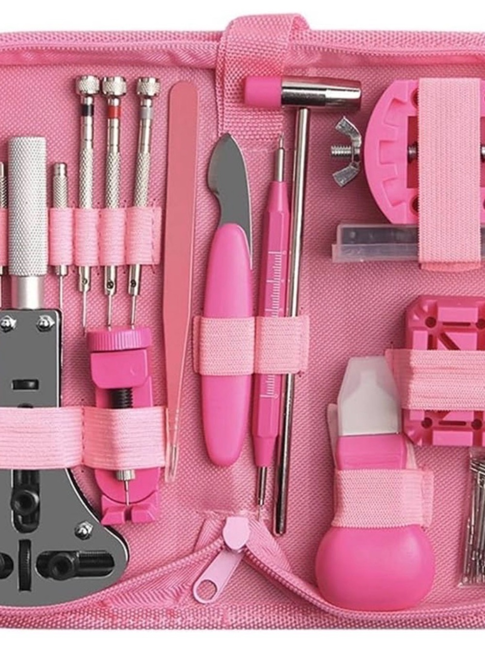 Pink 151-Piece Watch Repair Tool Kit